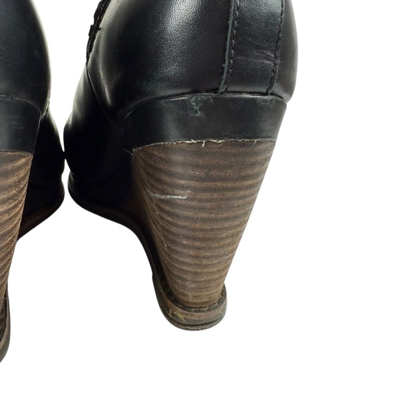 Ariat Belle Black Wedge Ankle Boots Whip Stitch Leather Sz 9.5 - Picture 6 of 7